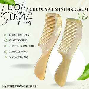 Lược sừng xuất nhật chuôi vát cỡ nhỏ tiện lợi giúp chải tóc gở rối và massage da đầu-MỸ NGHỆ DƯỠNG SINH HT