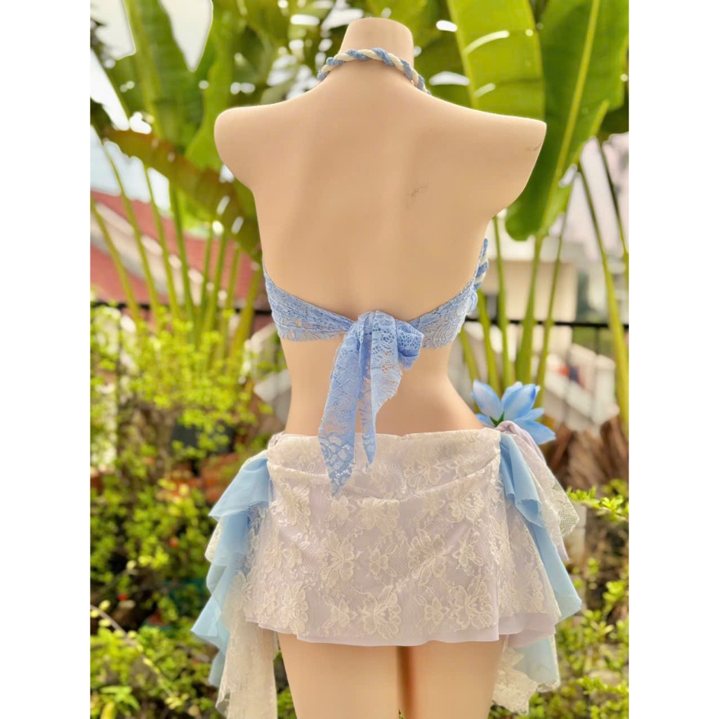 Set Bikini ,Đồ đi Biển 3 chi tiết chất ren mền mại, phối phụ kiện sang chảnh LB57