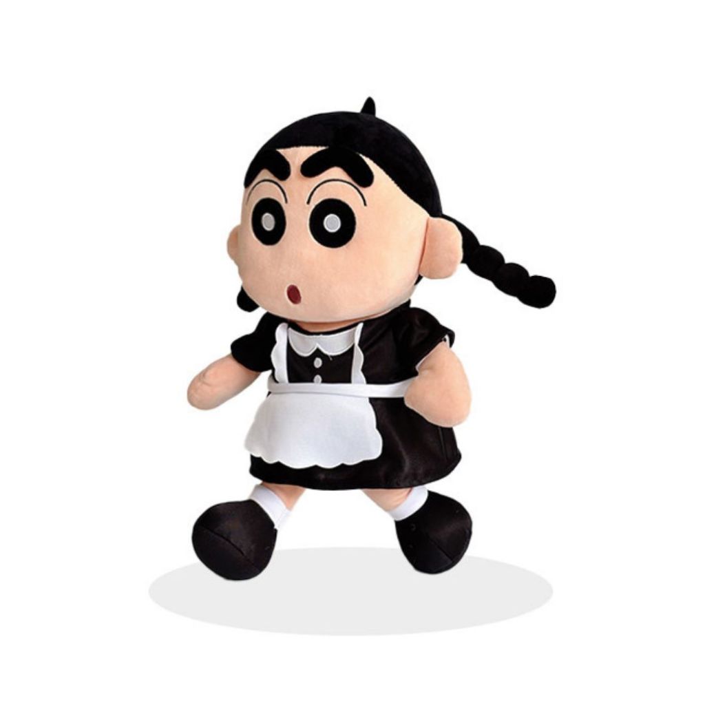 Gấu Bông Shin Cậu Bé Bút Chì Cosplay Hầu Gái Siêu Lầy Lội Đáng Yêu,Gấu Bông Chạy Bộ Shin Chan Quà Tặng Vui Vẻ. Hisu
