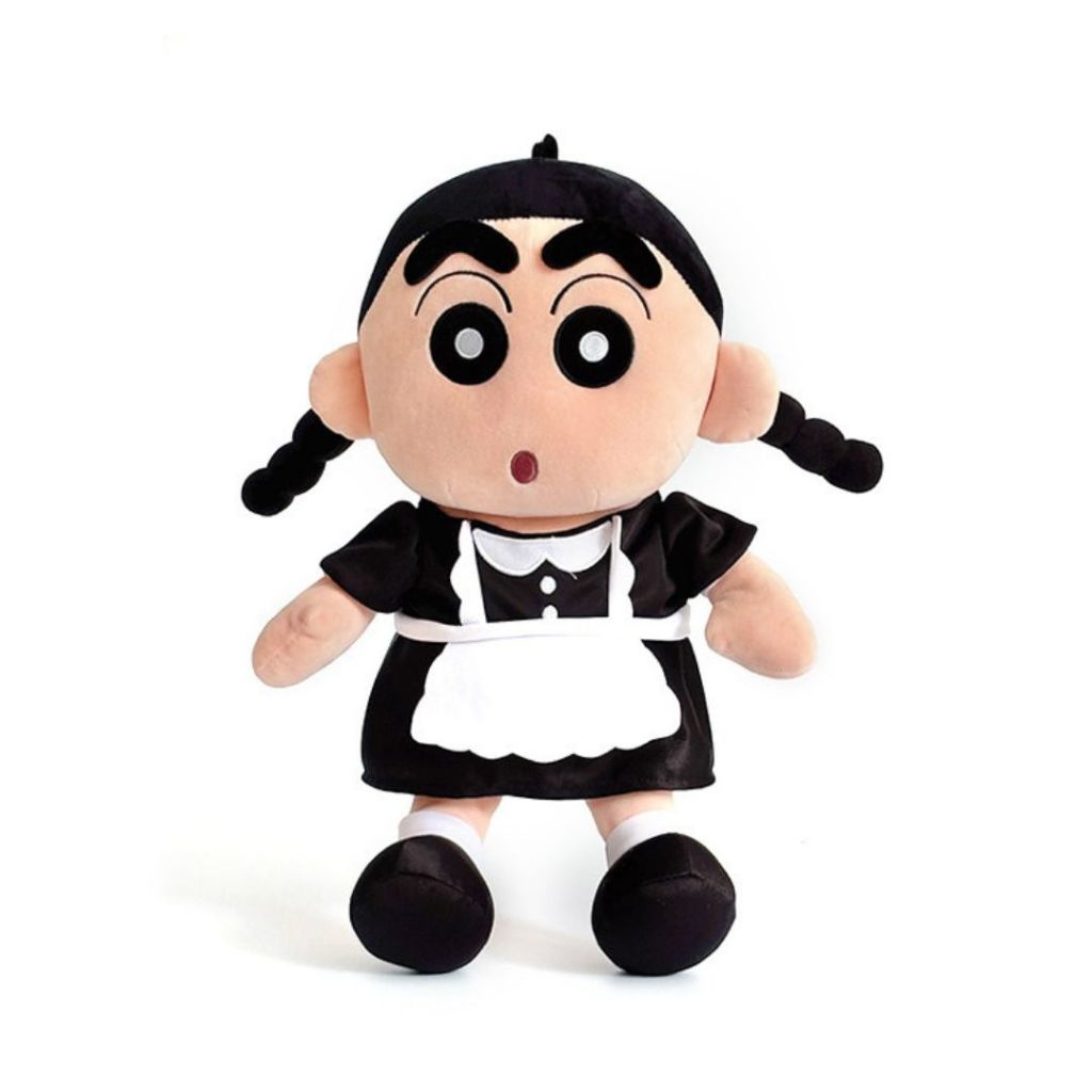 Gấu Bông Shin Cậu Bé Bút Chì Cosplay Hầu Gái Siêu Lầy Lội Đáng Yêu,Gấu Bông Chạy Bộ Shin Chan Quà Tặng Vui Vẻ. Hisu