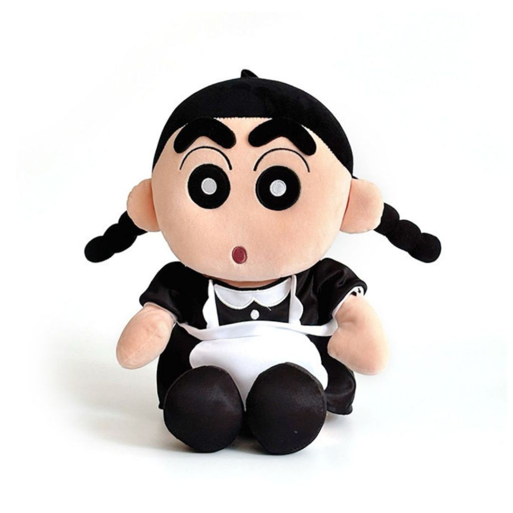 Gấu Bông Shin Cậu Bé Bút Chì Cosplay Hầu Gái Siêu Lầy Lội Đáng Yêu,Gấu Bông Chạy Bộ Shin Chan Quà Tặng Vui Vẻ. Hisu