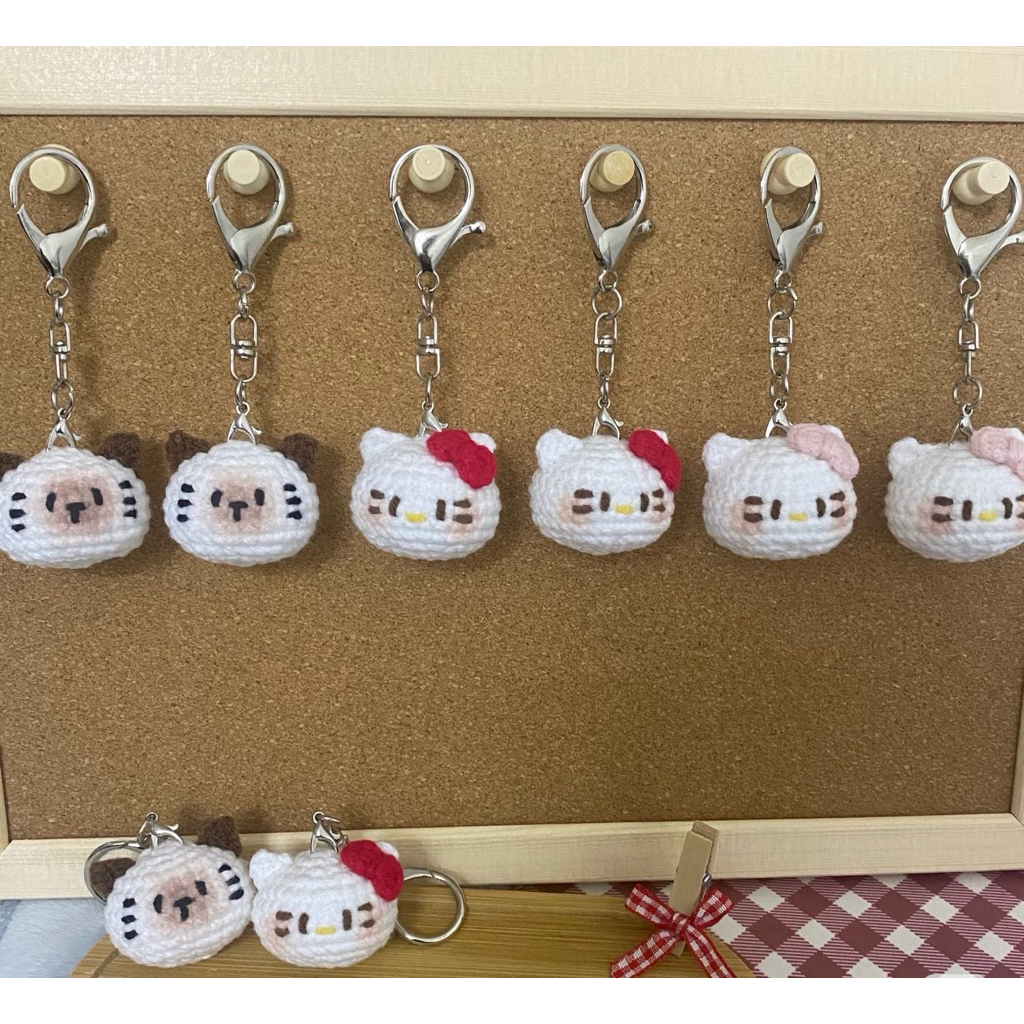 Móc khoá len handmade mèo hello kitty mini | Shopee Việt Nam