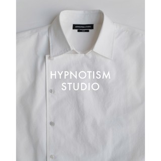 HYPNOTISM | "SLANT SHIRT" - Áo Sơ Mi Tay Ngắn Thiết Kế Tà Đắp Nút Lệch Tối Giản Form Boxy