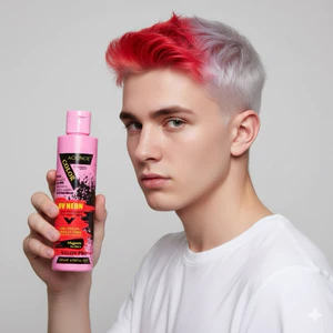 Màu Đỏ - nhuộm tóc Axit hương thơm Semi UV Neon không Amoniac trên nền tóc tẩy Level 9 - Aolinde
