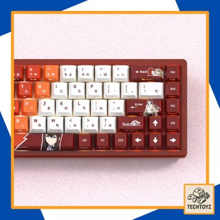 [ Xuyên Led ] Kurisu Makise Stein;Gate Keycap - PBT Double Shot + DyeSub - Cherry Profile - Keycaps Xuyên Led