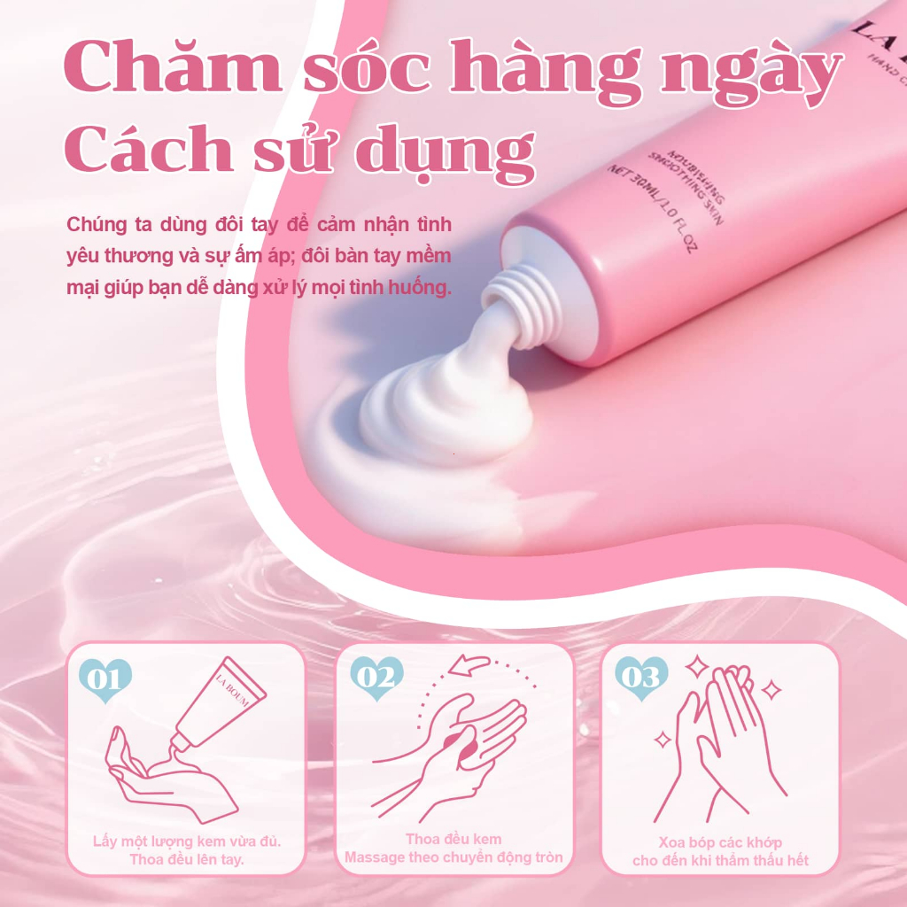 LABOUM Kem Dưỡng Da Tay 30ml Dưỡng Ẩm Sâu, Chống Khô Nứt Nẻ, Cung Cấp Vitamin Dưỡng Da Mềm Mịn
