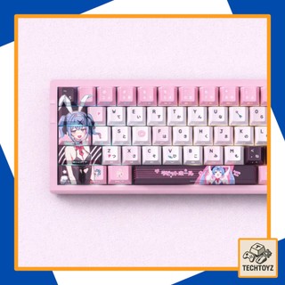 [ Xuyên Led ] Hatsune Miku Rabbit Keycap - PBT Double Shot + DyeSub - Cherry Profile - Keycaps Xuyên Led