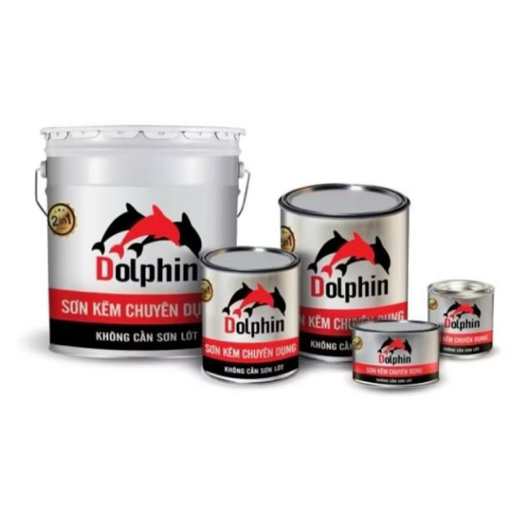 {Bộ 4kg-Tặng cọ} Sơn mạ kẽm chuyên dụng Epoxy Dolphin 2K(2 thành phần)