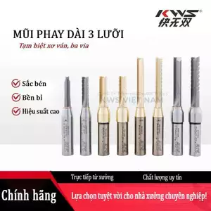 Mũi Phay CNC 3 Lưỡi KWS Phủ Nano Titanium 8mm 10mm – Dao Phay Gỗ MDF Plywood Gỗ Công Nghiệp