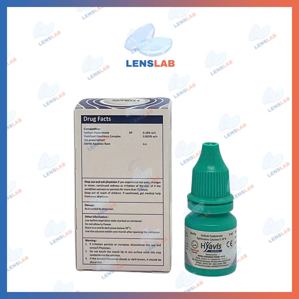 Nước mắt nhân tạo Hyavis - Chai 5ml, phù hợp cho người đeo lens