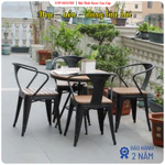 Bộ Bàn Ghế Ban Công Phong Cách Hàn Quốc Bằng Khung Thép, Bàn Ghế Ngoài Trời Xoay Nâng Hạ Chiều Cao Thông Minh Hiện Đại — ảnh 6