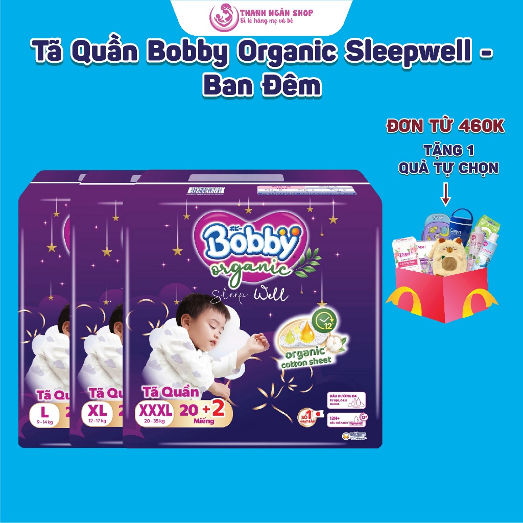 Tã quần Bobby ban đêm XXL22+2 (dành cho bé 15-25kg) êm mềm mềm , khô thoáng