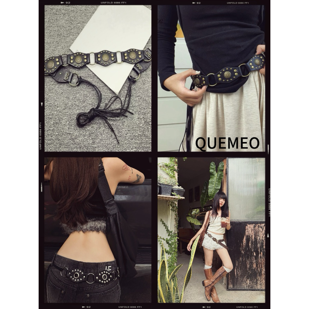 HOẢ TỐC Thắt Lưng Nữ Da Cao Cấp GINNE QUEMEO Bản Da PU mềm Phong Cách Retro