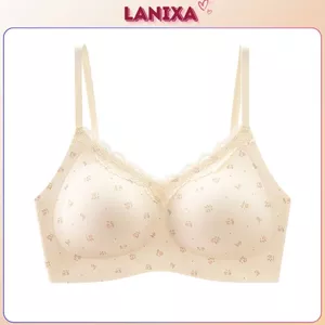Áo ngực nữ su cao cấp hoa nhí viền ren xinh xắn mút vừa 3D nâng đỡ tốt cúp bán cố định LANIXA A1846