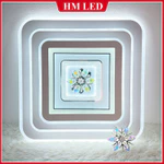 [HM LED] Đèn ốp trần trang trí Pha Lê 3 tầng 60cm cao cấp 3 màu, chỉnh độ sáng + Remote/App điện thoại — ảnh 5