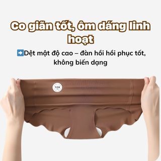 Quần lót nữ su đúc cao cấp mềm mại thoáng khí viền quần gợn sóng tàng hình đáy lót kháng khuẩn L074