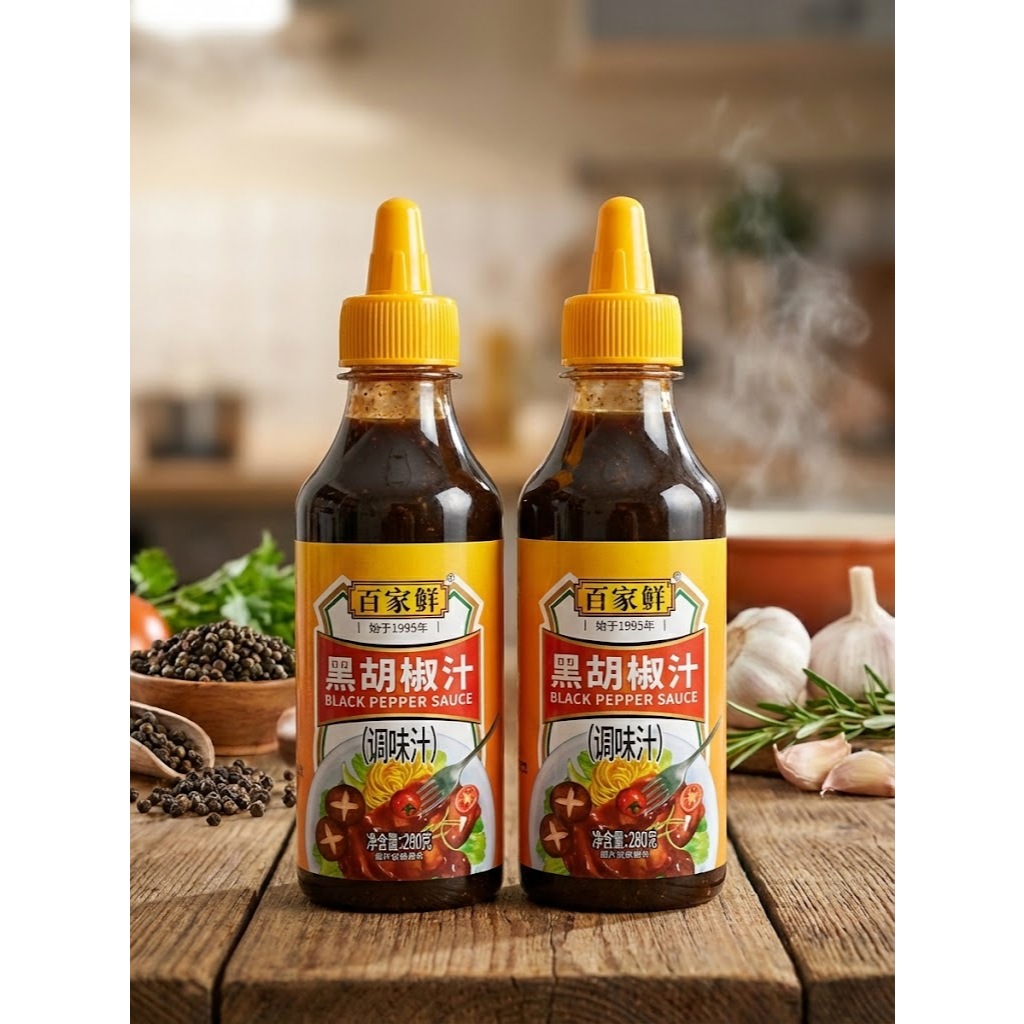Sốt Tiêu Đen Bách Gia Tiên Chấm & Ướp Đồ Nướng 280g, Làm Steak Bò Bít Tết Sánh Quyện Đậm Đà Chuẩn Vị Nhà Hàng Luka Food
