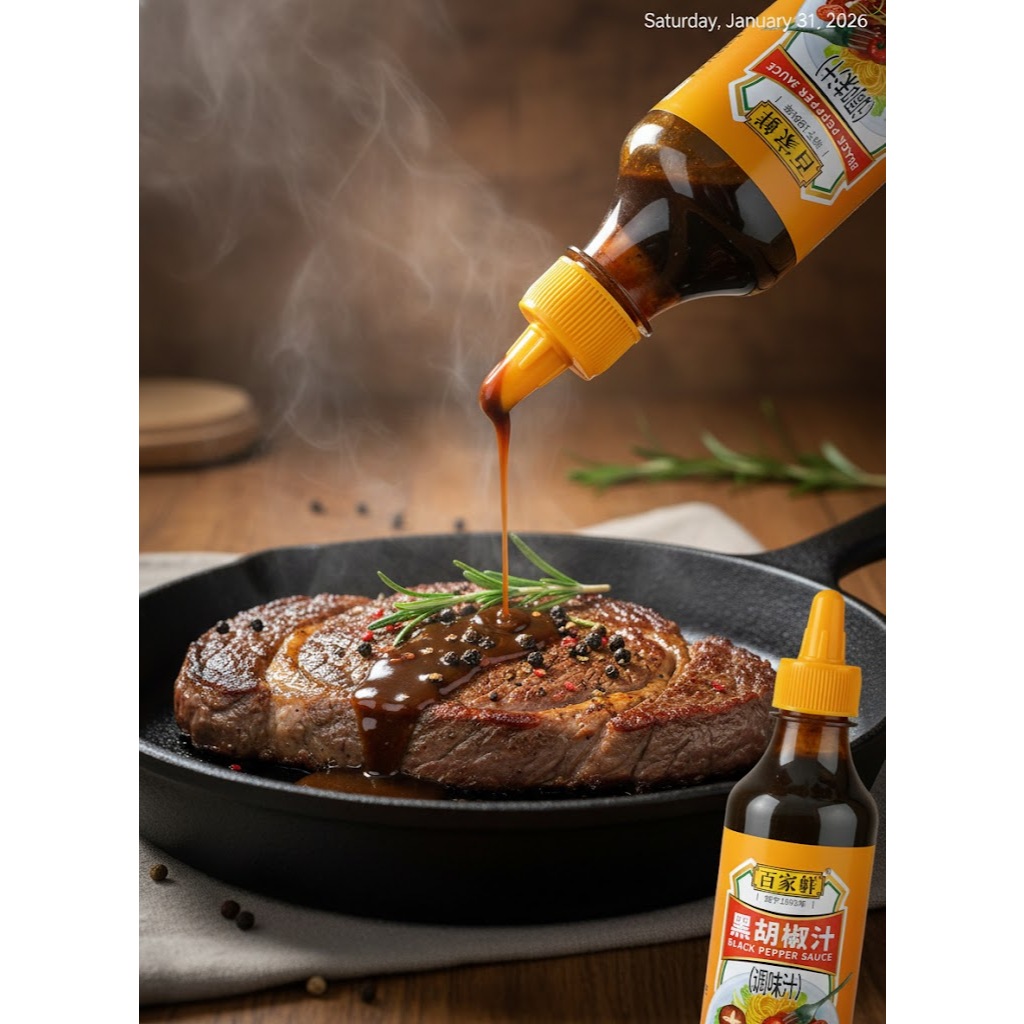 Sốt Tiêu Đen Bách Gia Tiên Chấm & Ướp Đồ Nướng 280g, Làm Steak Bò Bít Tết Sánh Quyện Đậm Đà Chuẩn Vị Nhà Hàng Luka Food