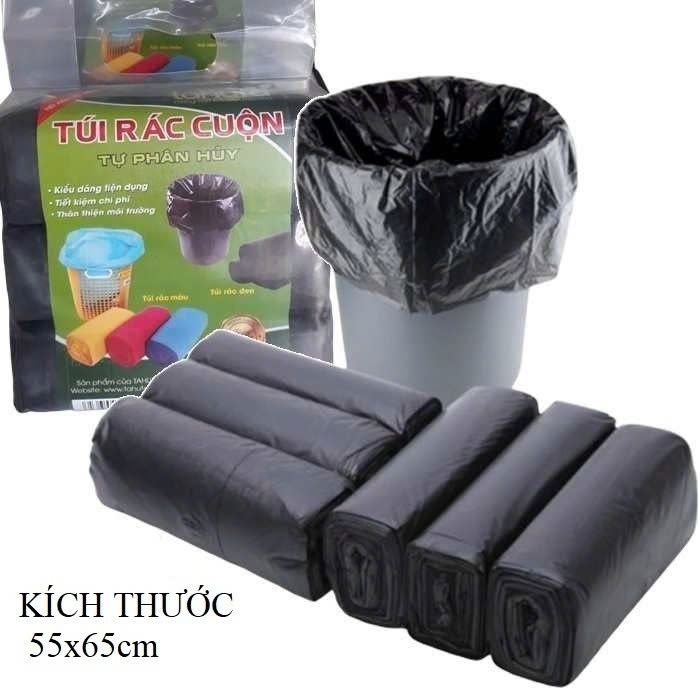 K84_Túi Rác Cuộn Tự Phân Huỷ 55x65cm Nhiều Màu GIAO NGẪU NHIÊN