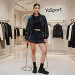 YaSport – Set Áo Khoác Nữ + Quần Short Có Logo, Phiên Bản Xuất Mỹ | Thiết Kế Năng Động,Thể Thao & Dạo Phố YS158A — ảnh 4