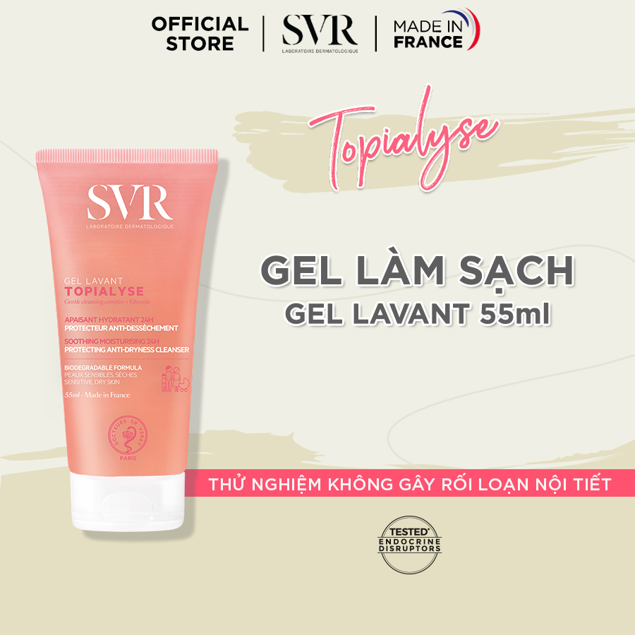 [HB GIFT 3] Gel rửa mặt không xà phòng cho da khô, nhạy cảm SVR Topialyse Gel Lavant 55ml