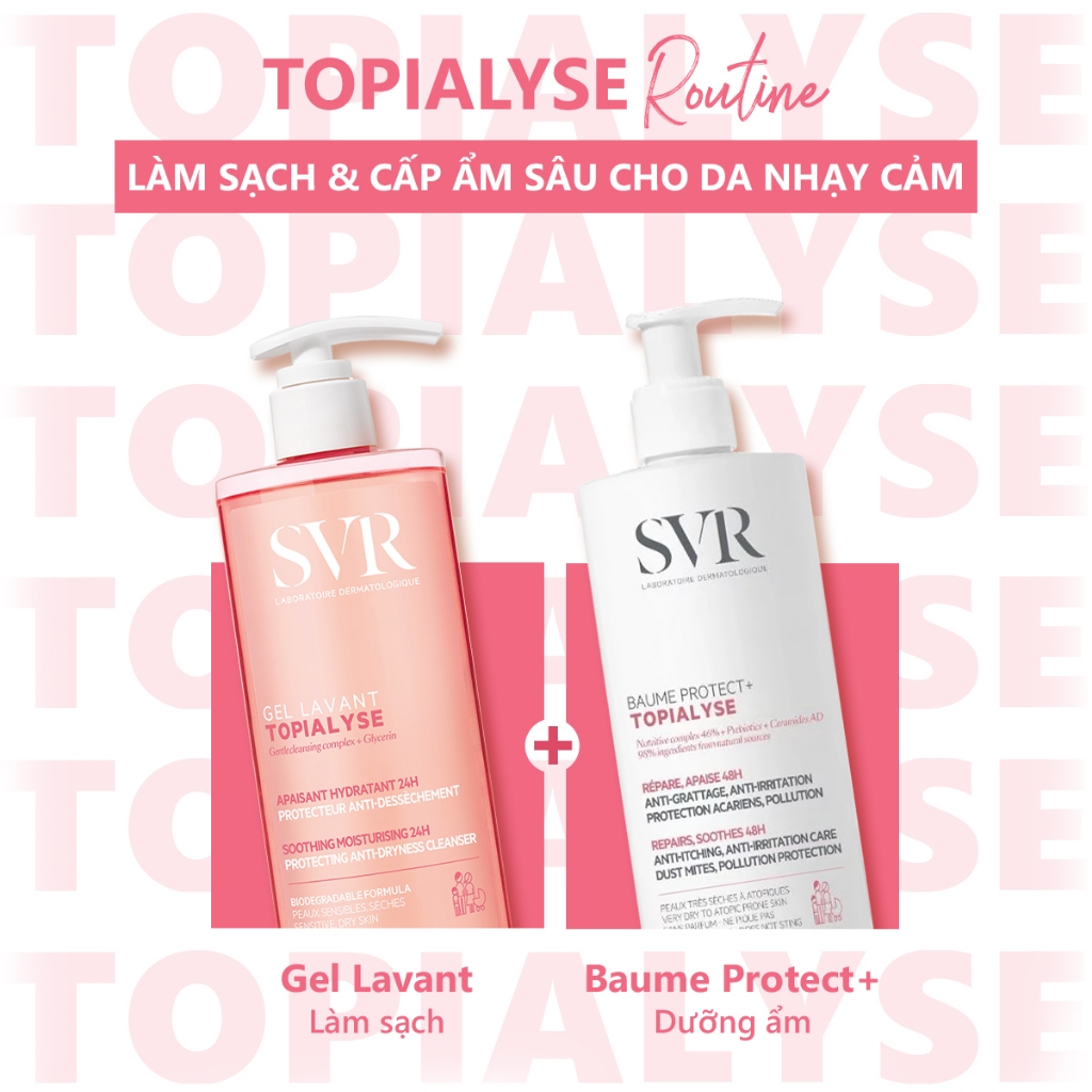 [HB GIFT 3] Gel rửa mặt không xà phòng cho da khô, nhạy cảm SVR Topialyse Gel Lavant 55ml