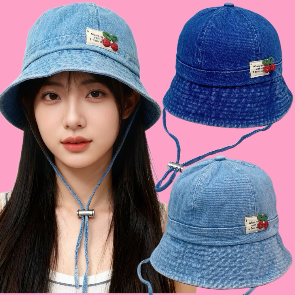 MŨ BUCKET JEAN CHERRY GẤP GỌN PHONG CÁCH DENIM DỄ PHỐI ĐỒ
