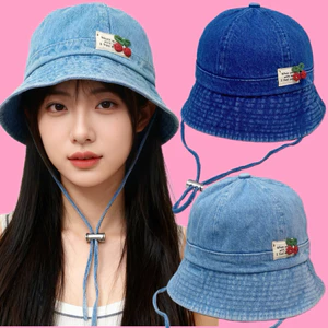 MŨ BUCKET JEAN CHERRY GẤP GỌN PHONG CÁCH DENIM DỄ PHỐI ĐỒ