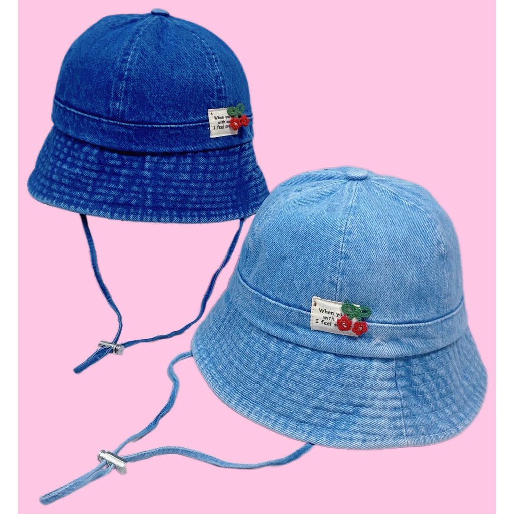 MŨ BUCKET JEAN CHERRY GẤP GỌN PHONG CÁCH DENIM DỄ PHỐI ĐỒ