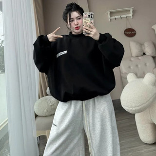 Áo Sweater In WHOSEVER , Áo nữ Cổ Tròn Dễ Thương Phong Cách Hàn Quốc Nhẹ Nhàng Chất vải nỉ hai da mềm mịn mặc bốn mùa