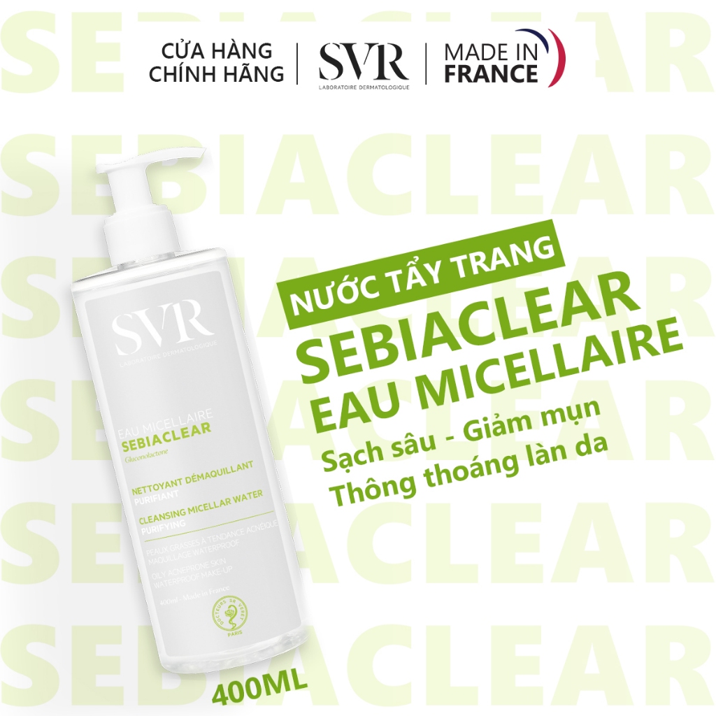 [HANNAH OLALA X SVR] Bộ đôi nước tẩy trang sạch sâu loại bỏ dầu nhờn SVR Sebiaclear Eau Micellaire 400ml