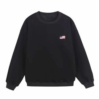 Áo Sweater, Áo Thun Nữ Thêu Cờ Mỹ Cổ Tròn Dễ Thương Phong Cách Hàn Quốc Nhẹ Nhàng Chất vải nỉ hai da mềm mịn mặc bốn mùa