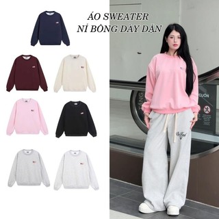 Áo Sweater, Áo Thun Nữ Thêu Cờ Mỹ Cổ Tròn Dễ Thương Phong Cách Hàn Quốc Nhẹ Nhàng Chất vải nỉ hai da mềm mịn mặc bốn mùa