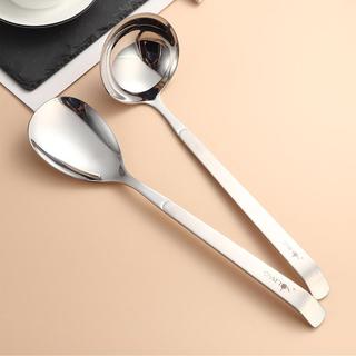 Thìa muôi múc canh, muôi đảo trộn đồ ăn inox18/10 Oyatton  [473] nguyên khối N473 N483