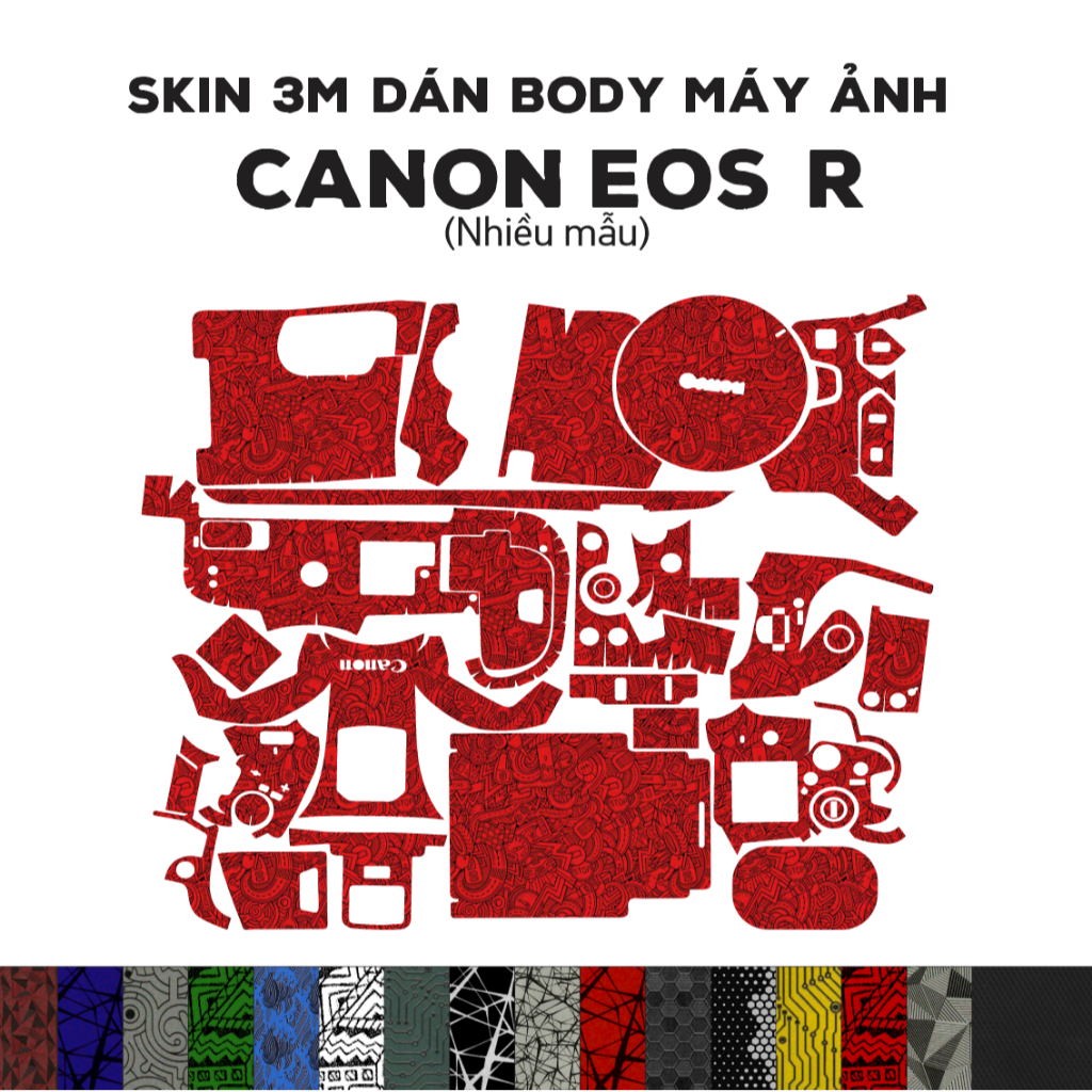 Skin 3M dán Canon EOS R (Nhiều mẫu) | Miếng film dán chống bám bẩn cho body Canon EOS R