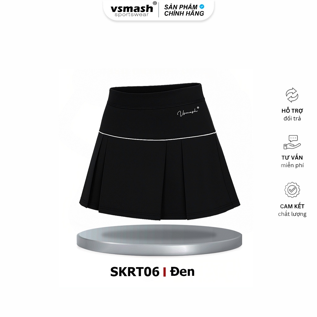 Váy Cầu Lông Vsmash Sportwear “SKRT 06-LUMIERE” Váy Thể Thao Form Chữ A 2 lớp, Poly 4 Chiều Cao Cấp, Mềm Mại, Co Giãn