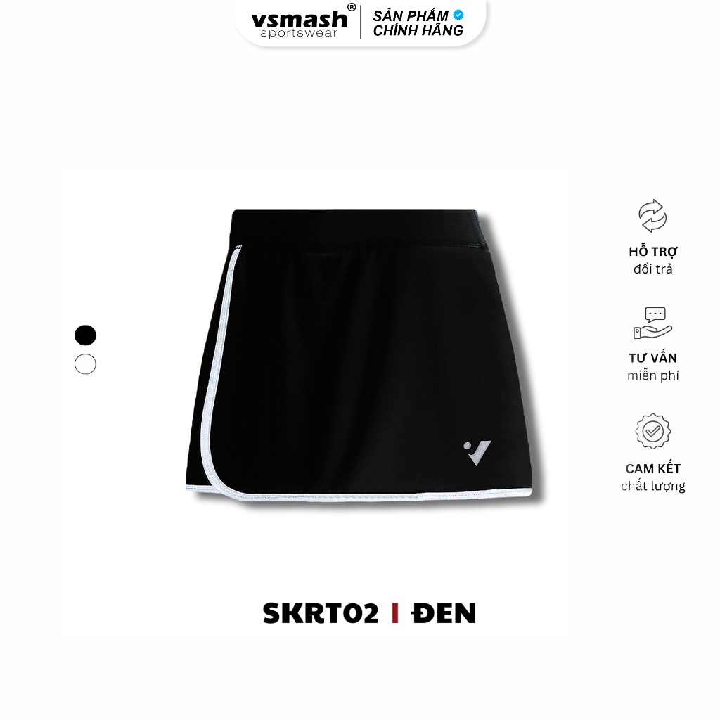 Váy Cầu Lông Vsmash Sportwear “SKRT 02” – Váy Thể Thao Form SlimFit-, Lót 2 Lớp, Umi 4 Chiều Cao Cấp, Mềm Mại, Co Giãn