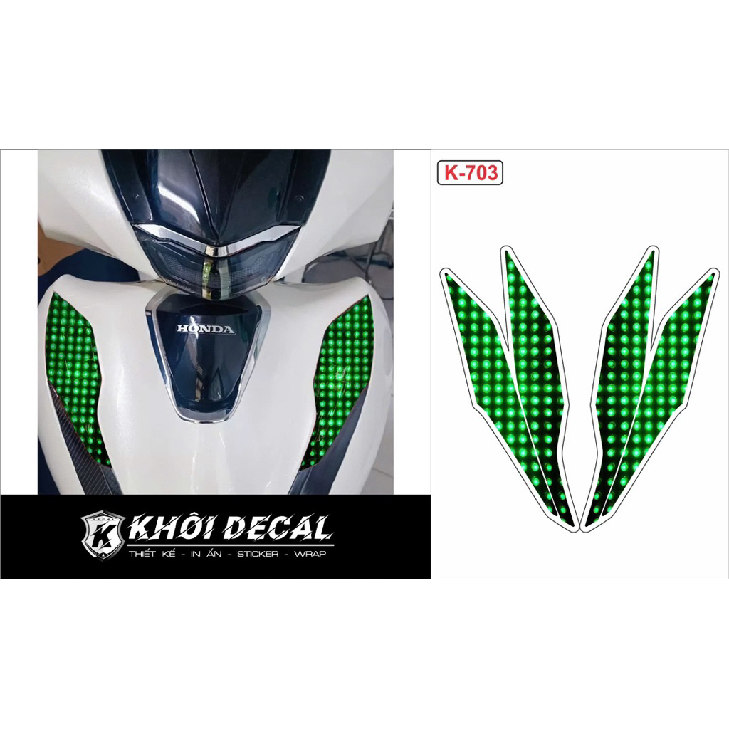 Decal dán đèn demi và xi nhan trước SH 2020-2026, SH 350i