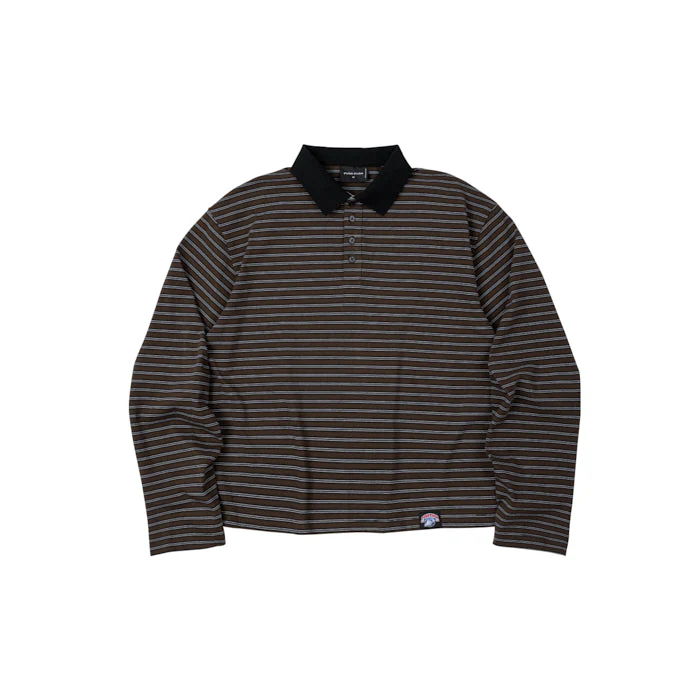 PUSHPUSH Áo Thun Polo MILO Striped Tee LongSleeve Form Unisex Brown | BigBuy360 - bigbuy360.vn