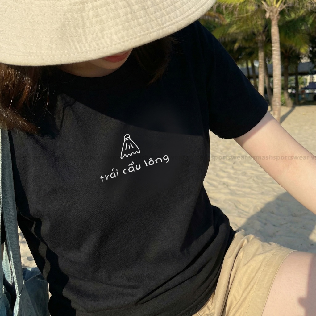Áo Thun Cầu Lông Nam Nữ Vsmash Sportwear – Thêu "TRÁI CẦU LÔNG" – Vải Bông Em Bé Mềm Mịn, Thoáng Mát, Thấm hút tốt