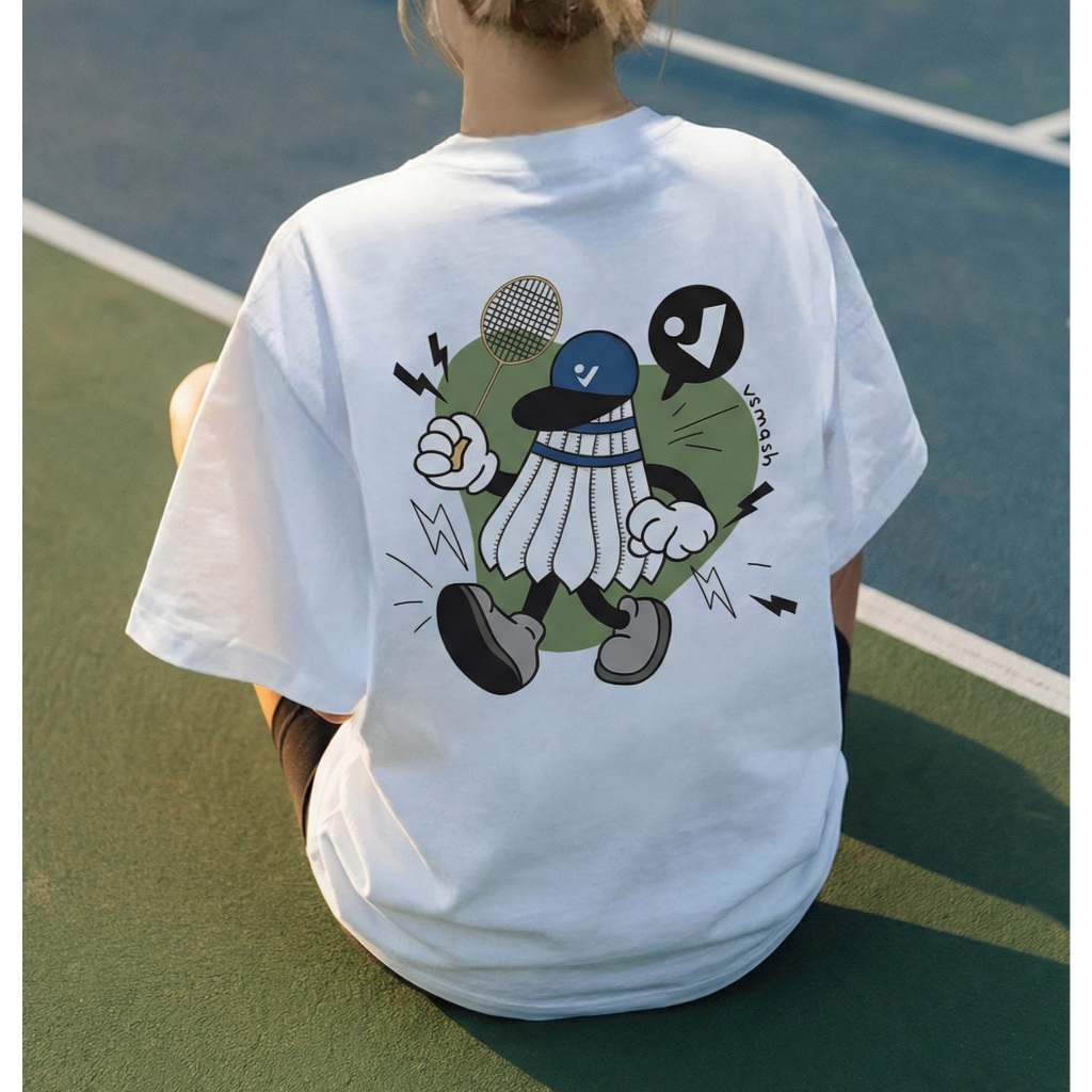 Áo Thun Cầu Lông Unisex Vsmash Sportwear – In lụa "SKETCHING" – Vải Bông Em Bé Mềm Mịn Cao Cấp, Thoáng Mát,Thấm hút tốt