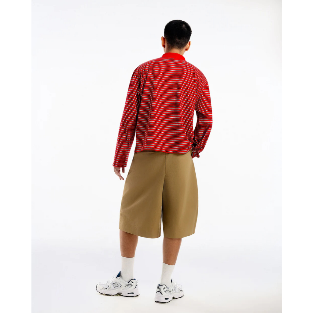 PUSHPUSH Áo Thun Polo OLLY Striped Tee LongSleeve Form Unisex Red | BigBuy360 - bigbuy360.vn