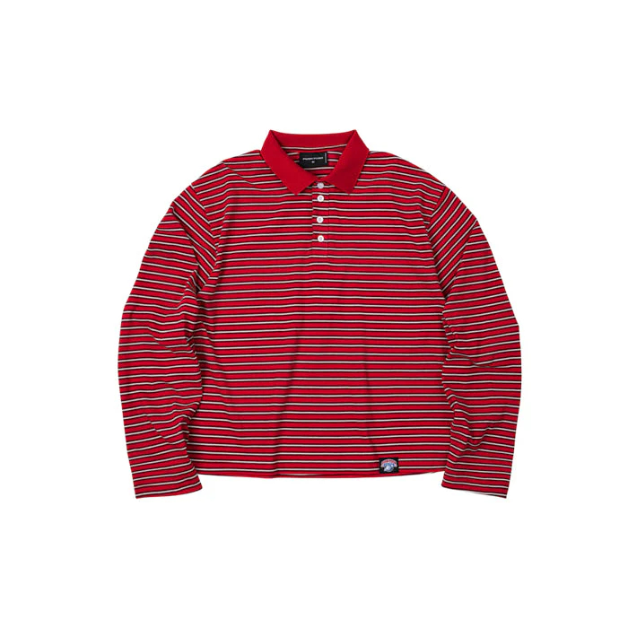 PUSHPUSH Áo Thun Polo OLLY Striped Tee LongSleeve Form Unisex Red | BigBuy360 - bigbuy360.vn