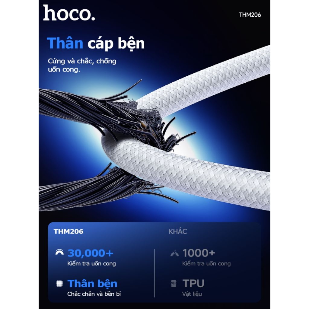 Dây sạc nhanh Micro dài 1m hoco THM206 USB sang Micro