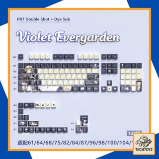 [ Xuyên Led ] Violet Evergarden Keycap - PBT Double Shot + DyeSub - Cherry Profile - Keycaps Xuyên Led