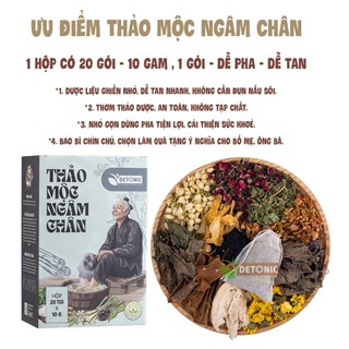 Thảo mộc ngâm chân DETONIC 10 vị thảo dược, giúp hỗ trợ giảm đau nhức, thải độc và ngủ ngon hơn
