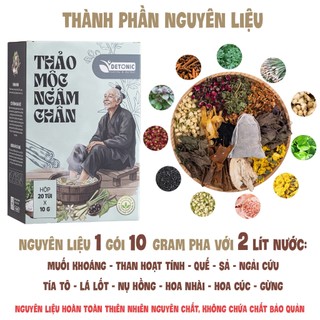 Thảo mộc ngâm chân DETONIC 10 vị thảo dược, giúp hỗ trợ giảm đau nhức, thải độc và ngủ ngon hơn