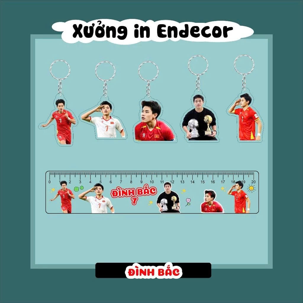 Móc khoá- Thước kẻ cầu thủ bóng đá Đình Bắc , Trung Kiên, Hiểu Minh, Minh Phúc tuyển thủ Việt Nam- Sango