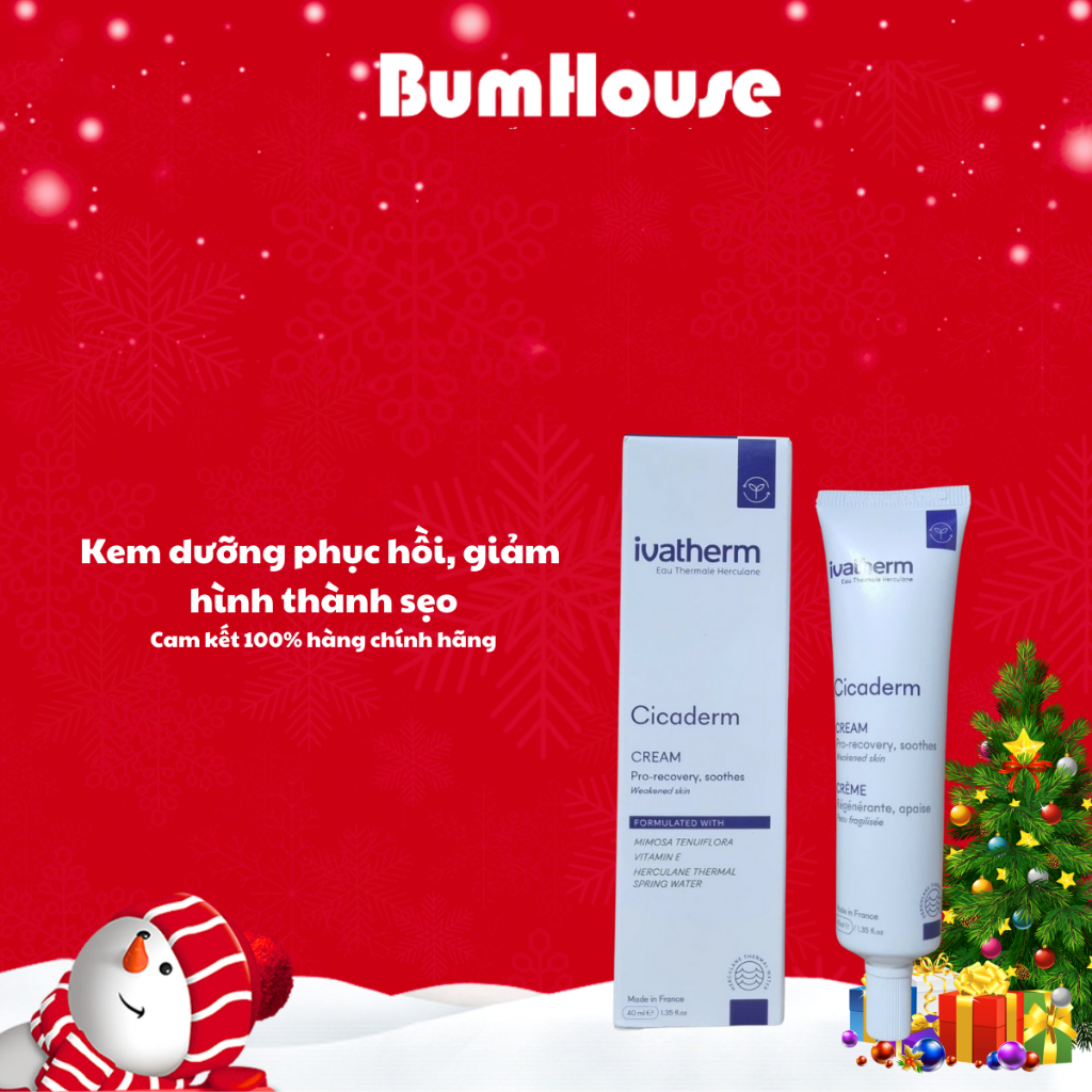 [HÀNG CTY] Kem tái tạo và ngăn ngừa sẹo Ivatherm Cicaderm Cream 40ml