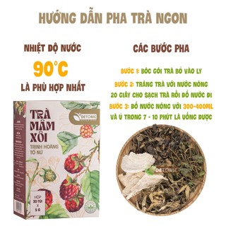 Trà mâm xôi DETONIC giúp cân bằng nội tiết tố nữ, giảm khô hạn, tiền mãn kinh, nguyên liệu thiên nhiên thảo mộc